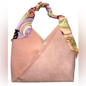ULTA Faux Suede Shoulder Bag w/handle scarf and front pocket - NWOT